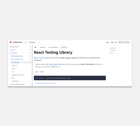 React libraries - React Testing Library (RTL)